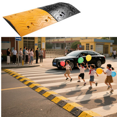 CE/ISO-zertifiziertes Geschwindigkeits-Bump-Kit, wetterfestes, Gummi-Verkehrsruhigungsgerät für Lager-/Schulzone