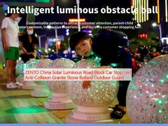 ZENTO China Solar Leuchtkraft Straßensperre Autostopp Led Kollisionsschutz Granitstein Bollard Außenschutz